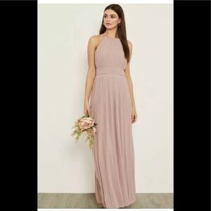 TFNC PLEATED HALTER DRESS